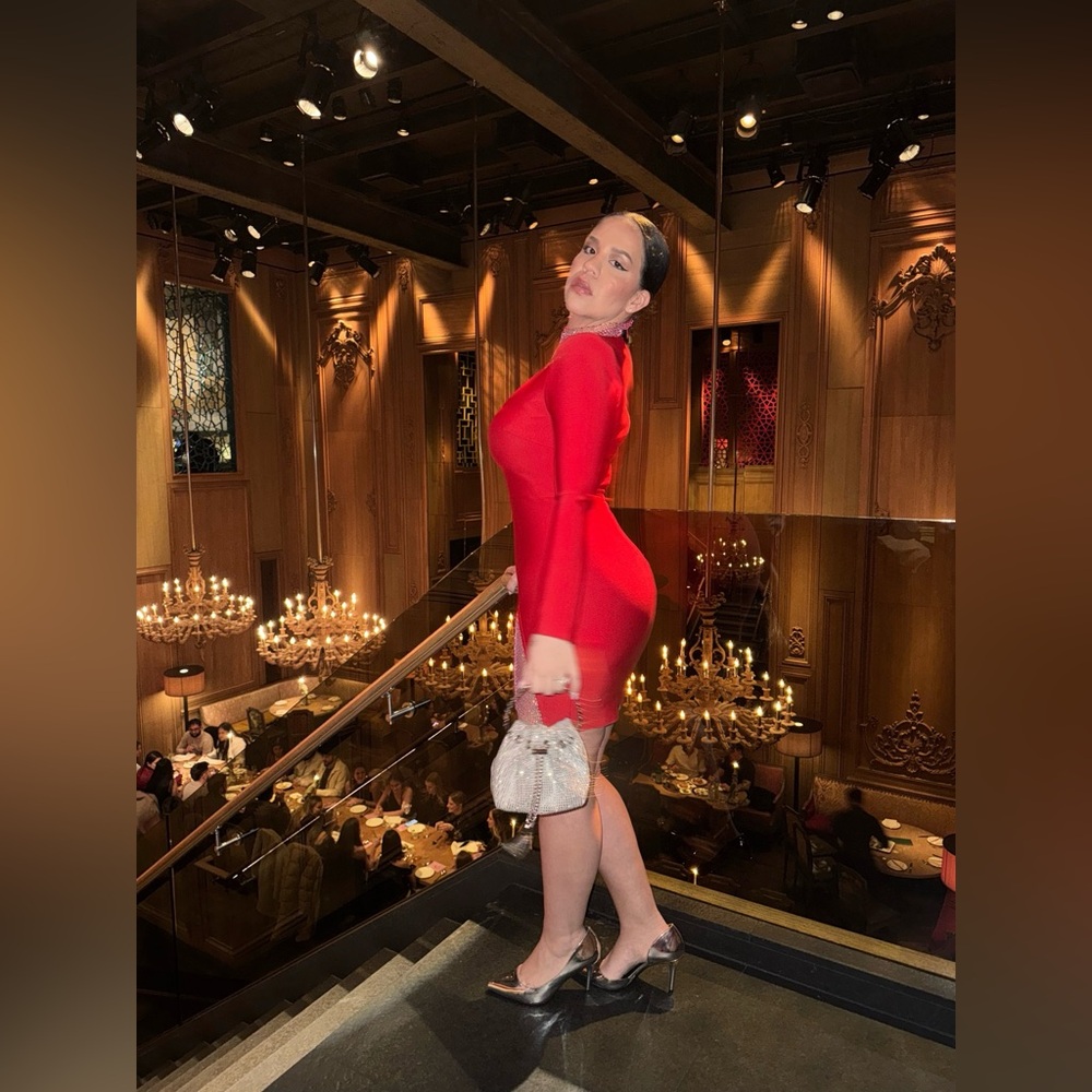 Bandage mini  Red Dress - Picture 3 of 6